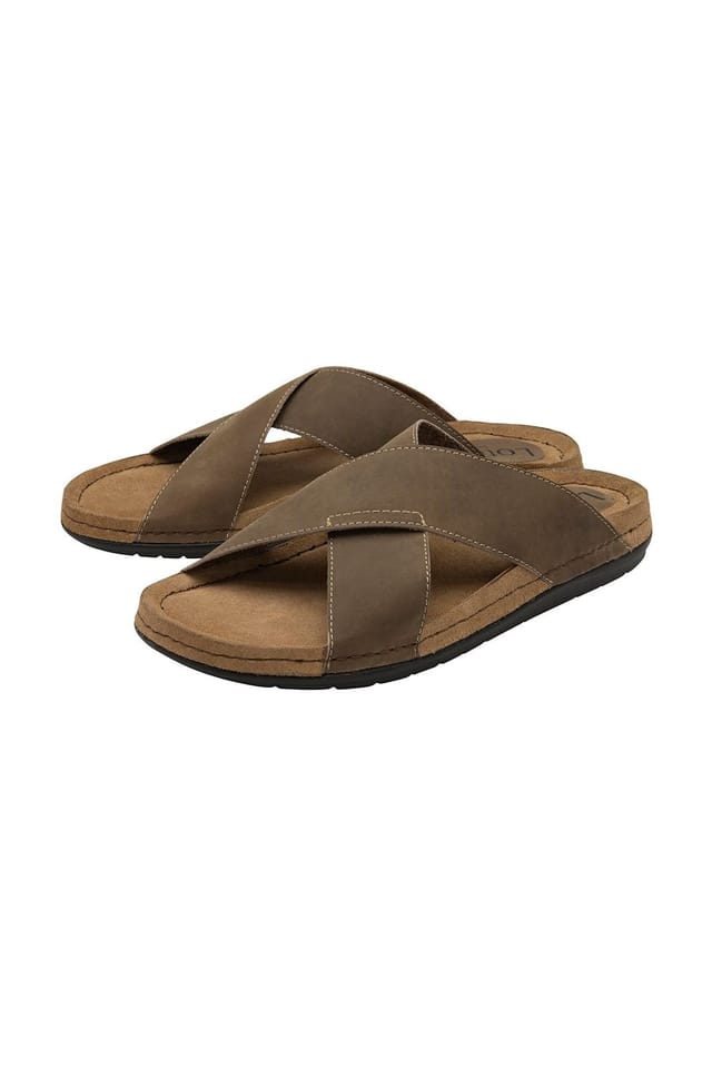 Lotus Lotus Men's 'Salcombe' Leather Mule Sandals in Natural - 2