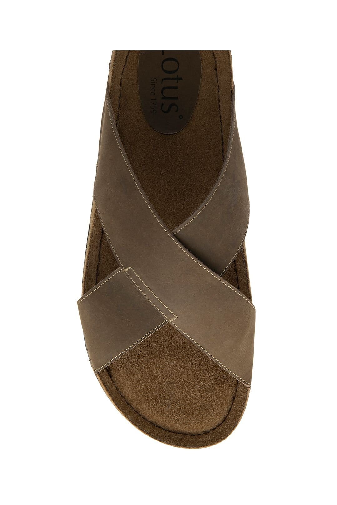 Lotus Lotus Men's 'Salcombe' Leather Mule Sandals in Natural - 4