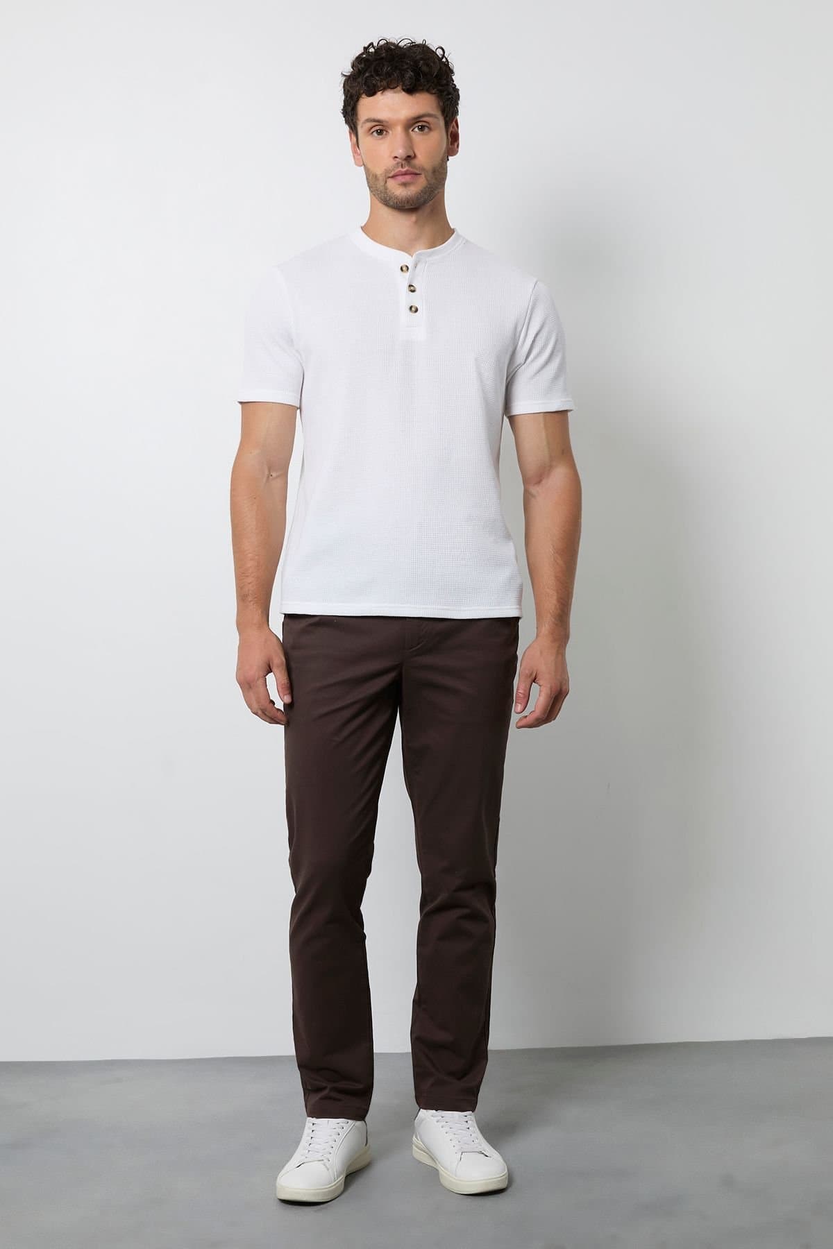 Burton Burton Men's Coffee Brown Slim Fit Chino Trouser