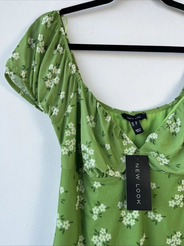New Look New look - mesh floral dress - size 10 - green