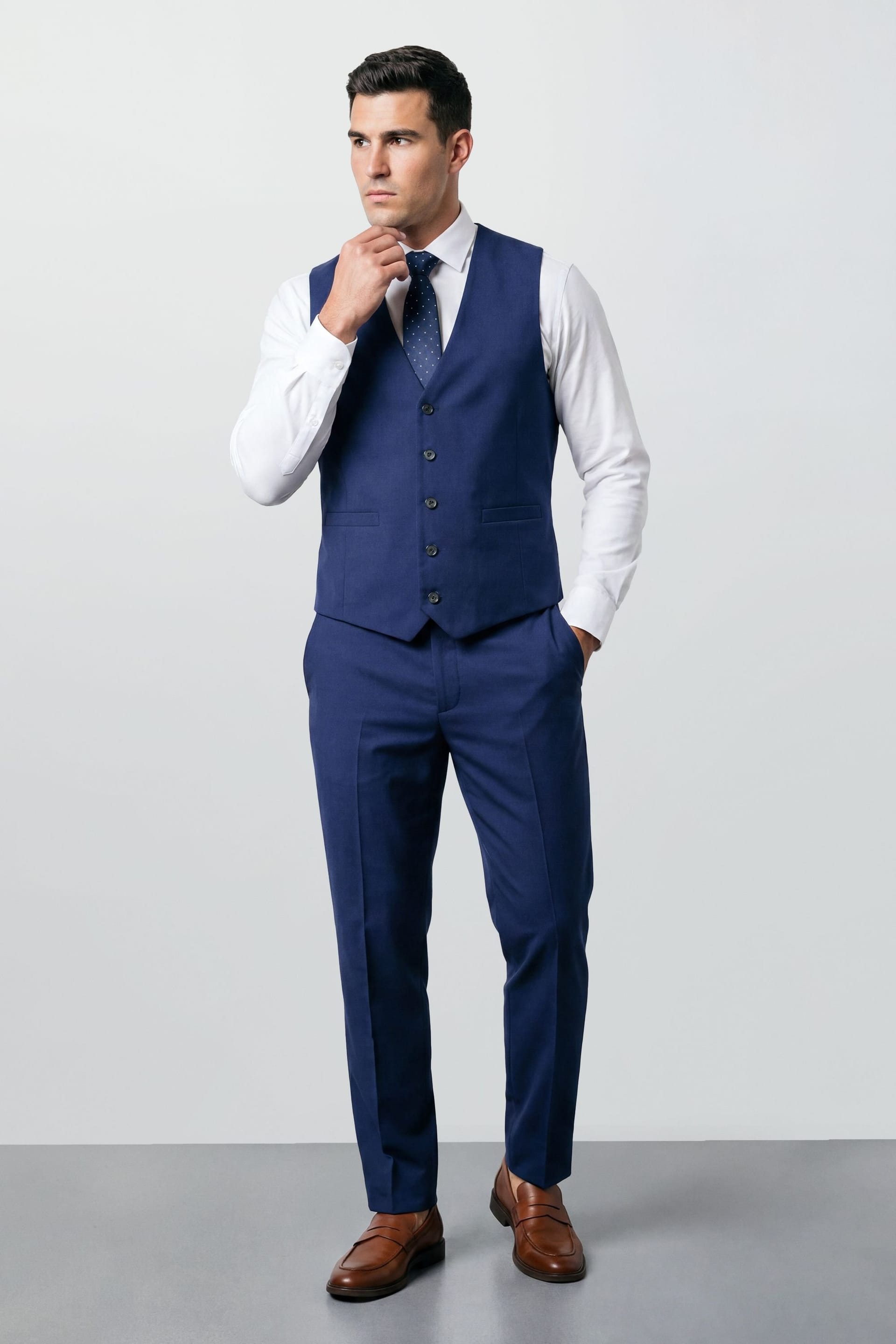 Burton Men's Plus & Tall French Navy Essential Suit Waistcoat