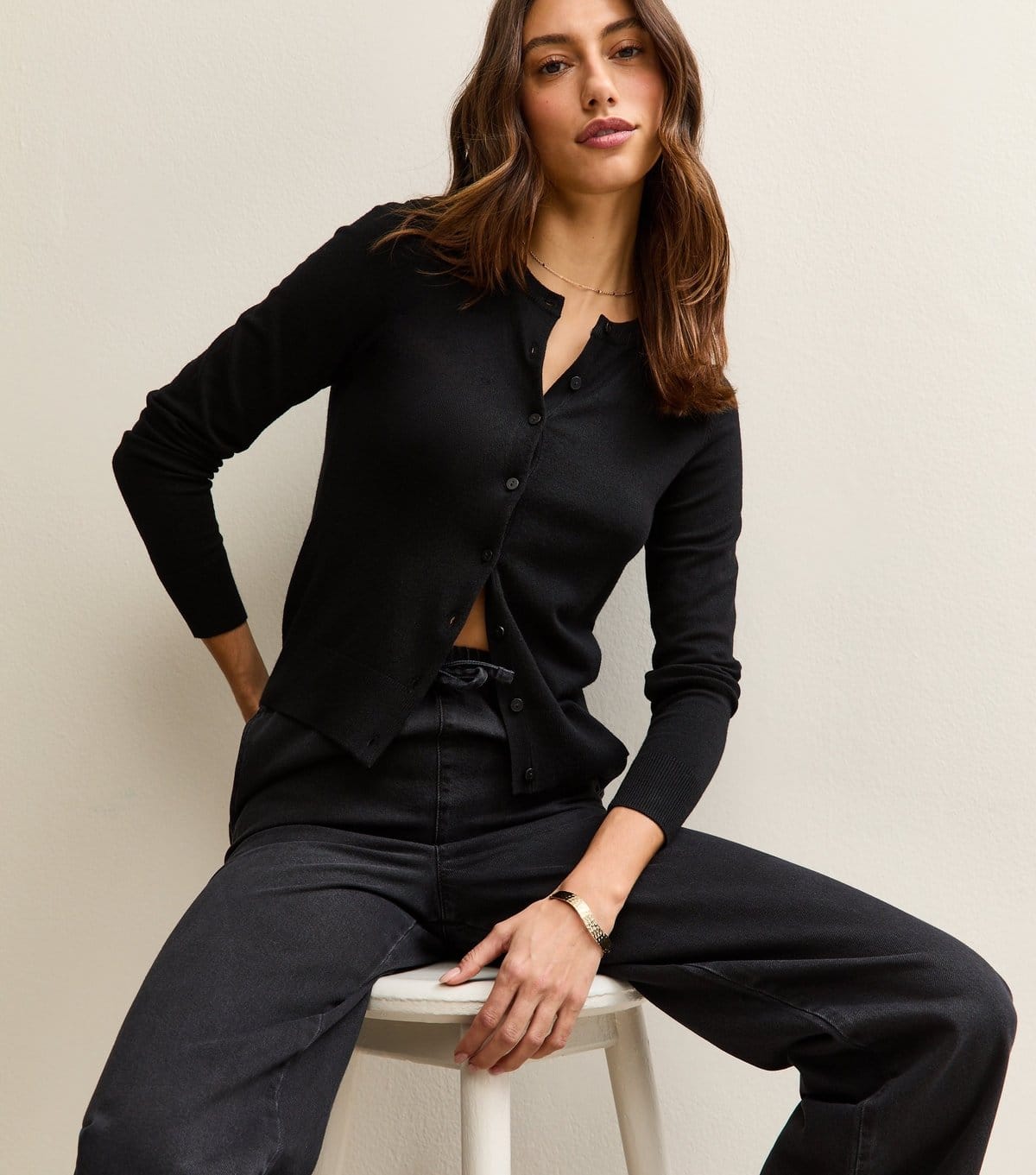 New Look Black Denim Wide Leg Jeans