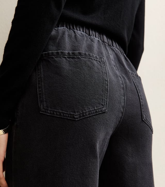 New Look Women's Tall Black Pull On Wide Leg Jeans New Look - 2