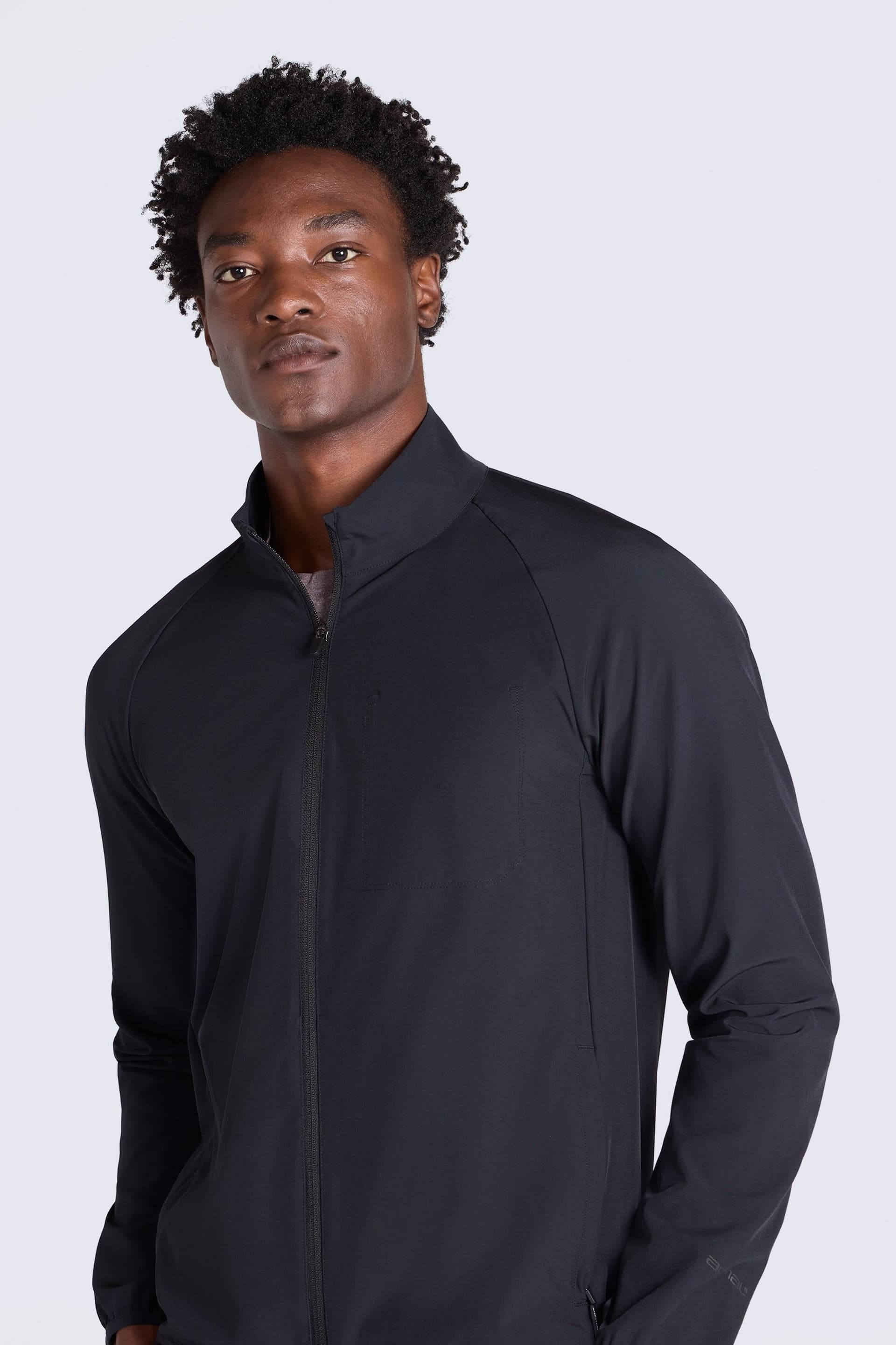 Animal Animal Men's 'Avenue' Lightweight Water Resistant UV Protection Funnel Neck Jacket in Black