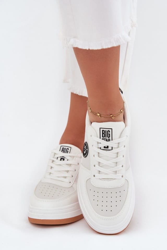 Love Lace Love Lace Women's Big Star Sport Sneakers with HIPOLY Insole Textile in White - 3