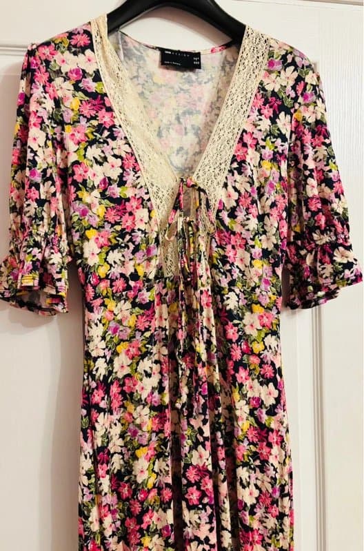 ASOS ASOS design plunge maxi ditsy dress wedding party holiday statement 12 same day post