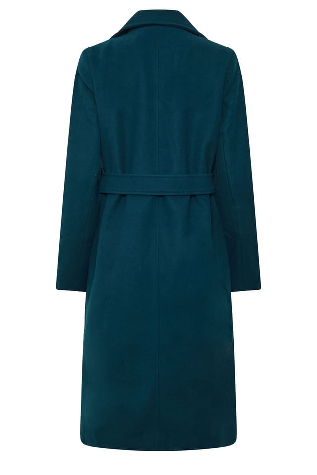 Long Tall Sally Long Tall Sally Women's Tall Belted Midi Coat in Teal - 3