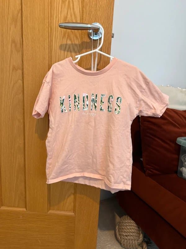 Nutmeg Girls ‘Kindness’ Slogan T-Shirt | Nutmeg | Age 7–8 Years | Pink Top