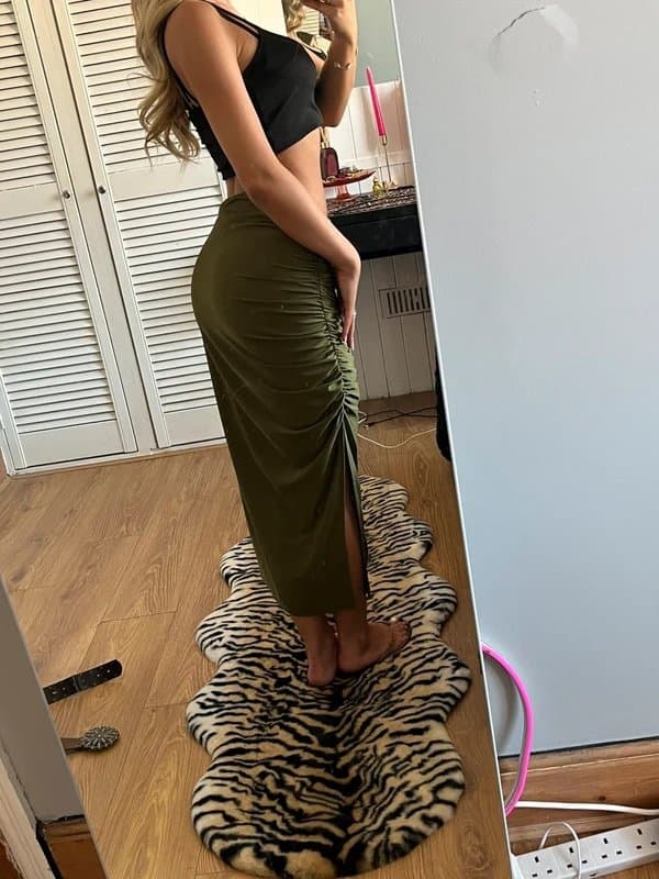 Shein Slinky Bodycon fabric maxi skirt with leg split