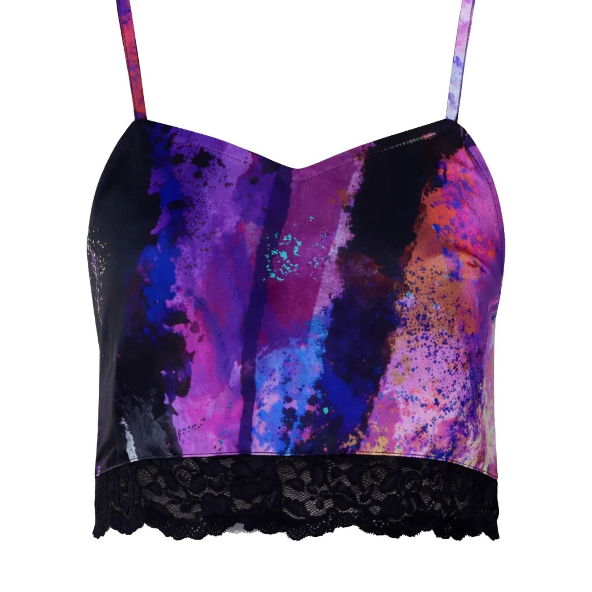 Zafur official Zafur official Women's Half Cami in Brushstroke Print