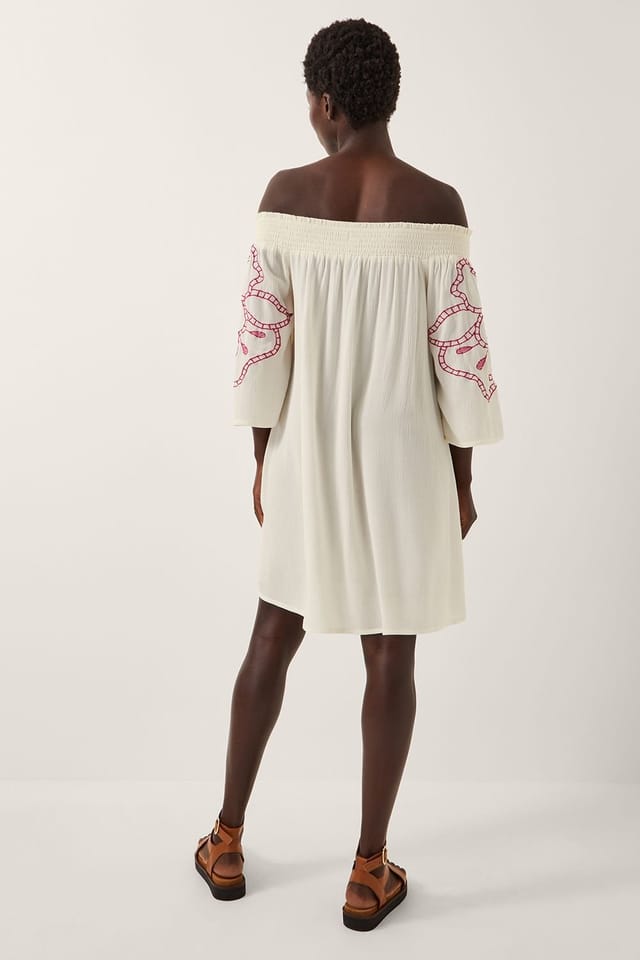 Monsoon Monsoon Women's Julie Embroidered Bardot Mini Dress White - 2