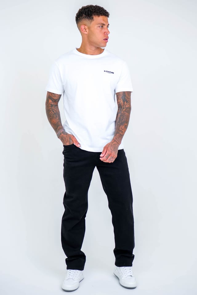 BCouture BCouture Men's Straight Fit Stretch Denim Jeans in Black - 2