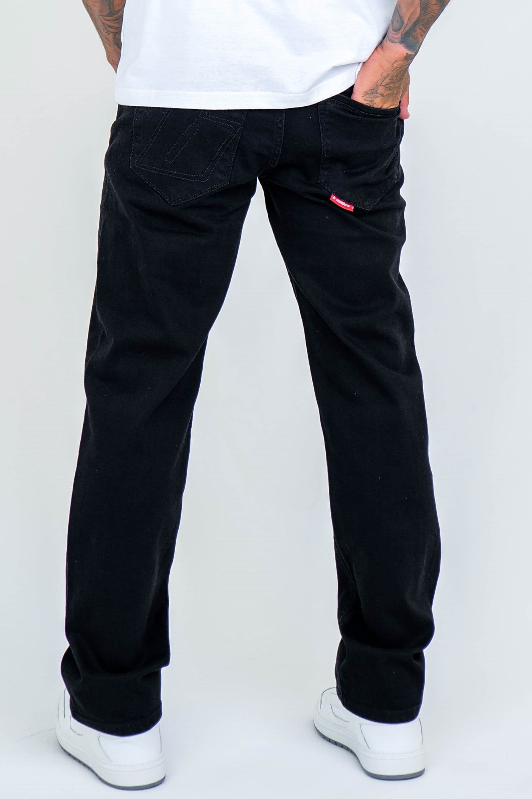BCouture BCouture Men's Straight Fit Stretch Denim Jeans in Black - 4