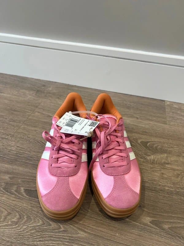 adidas Ladies adidas VL Court Bold trainers size UK 5.5 Pink and Orange
