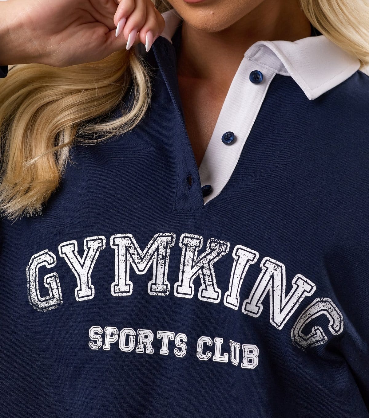 Gym King Women's Navy Cotton Synergy Rugby Shirt Gym King New Look - 4