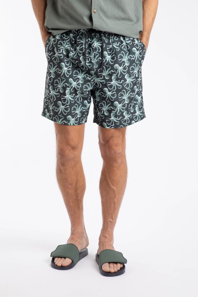 Weird Fish Weird Fish Men's Orcha Printed Swim Shorts in Jet Black - 3