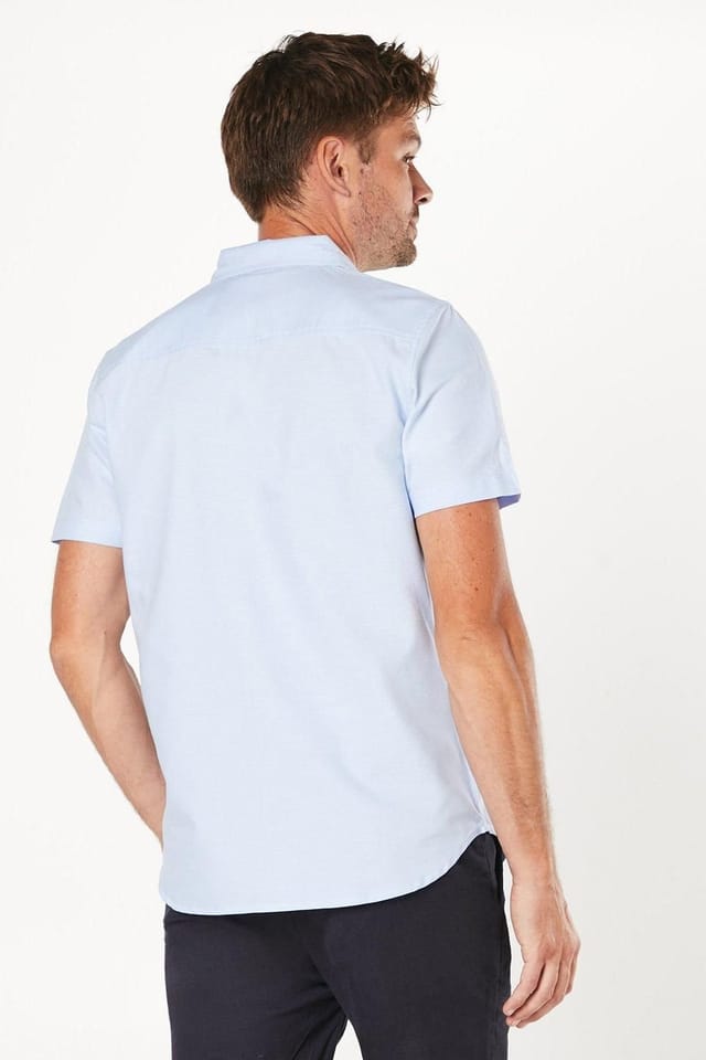 Burton Burton Men's Light Blue Short Sleeve Oxford Shirt - 3