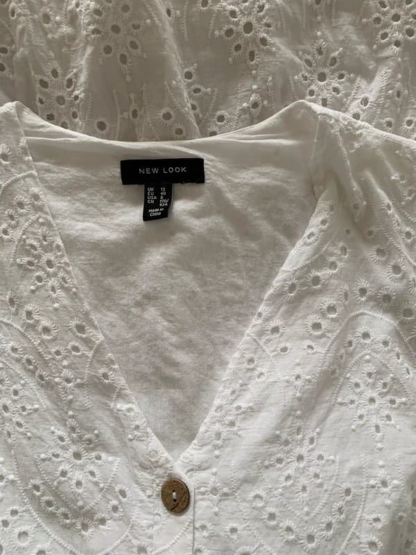 New Look New Look 100% Cotton size 12 Embroidered lined summers dress ex clean cond