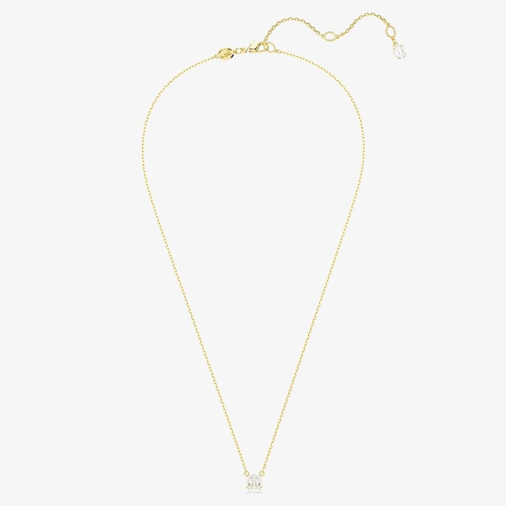 Swarovski Swarovski Women's Stilla Gold Tone Plated White Square Necklace 5693153 - 2