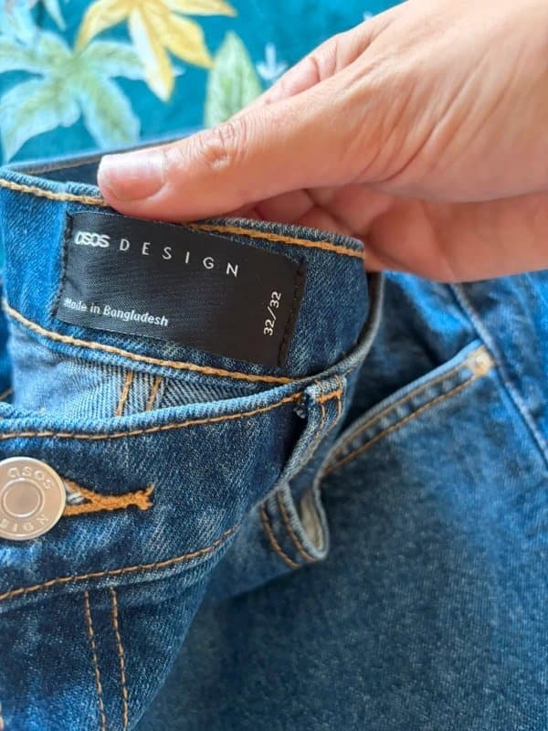 ASOS Design mid rise blue flared jeans