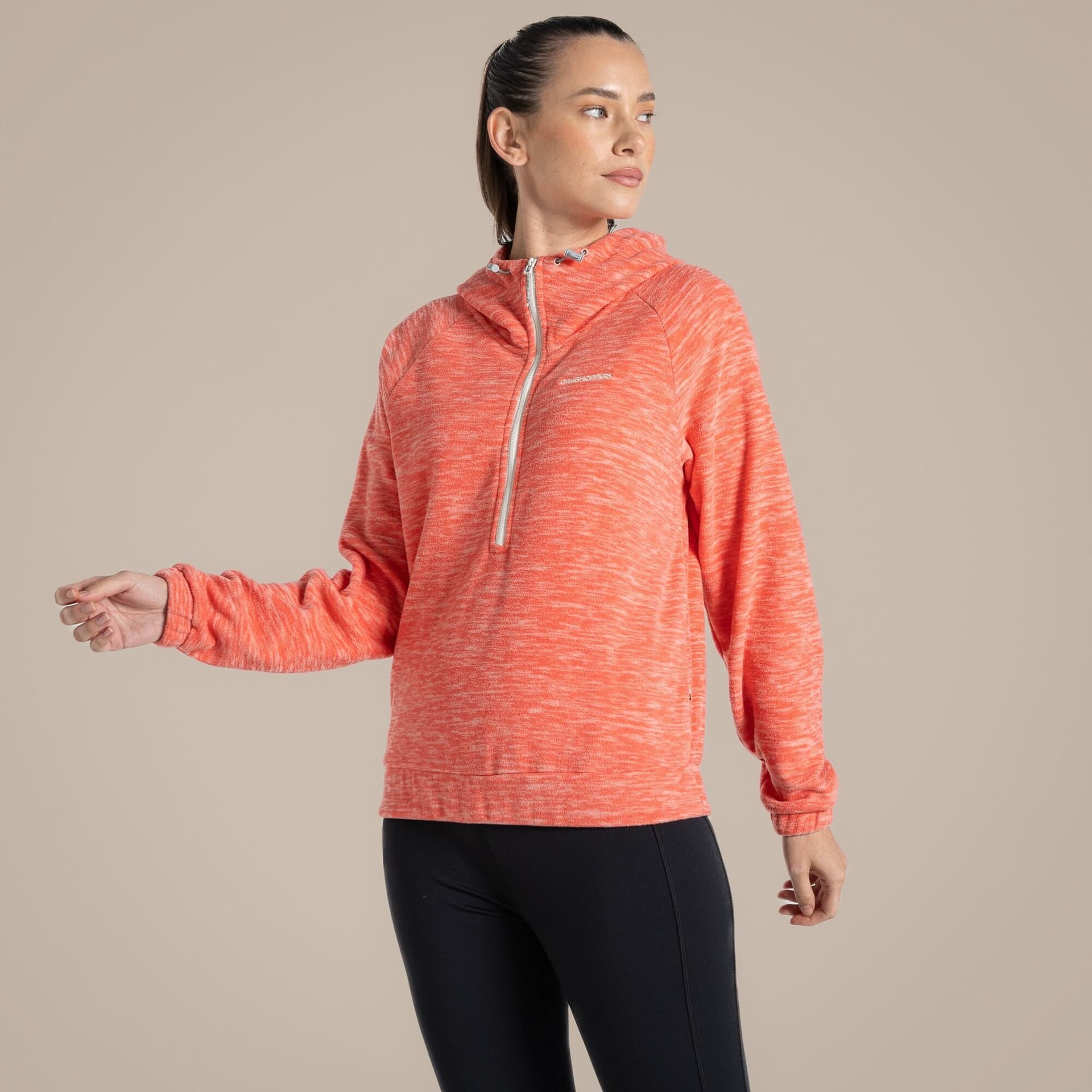 Craghoppers Craghoppers Women's Esk' Hooded Half Zip Fleece in Coral
