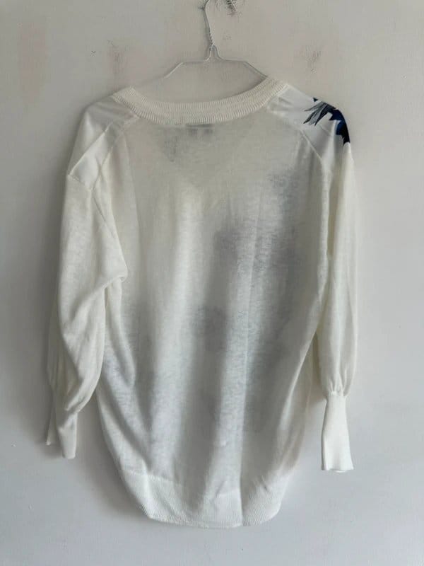 Ted Baker Ted baker lightweight jumper top v neck floral satin knit Ted 1 UK 8 £120 - 1