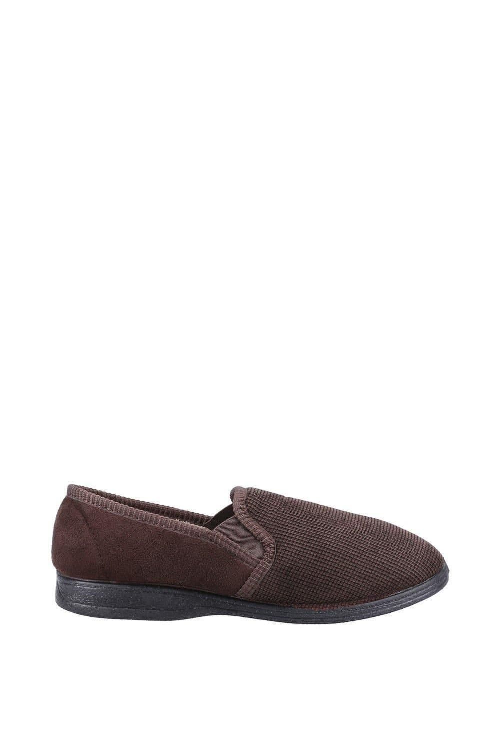 Fleet & Foster Fleet & Foster Men's Tim Twin Gusset Slipper in Brown