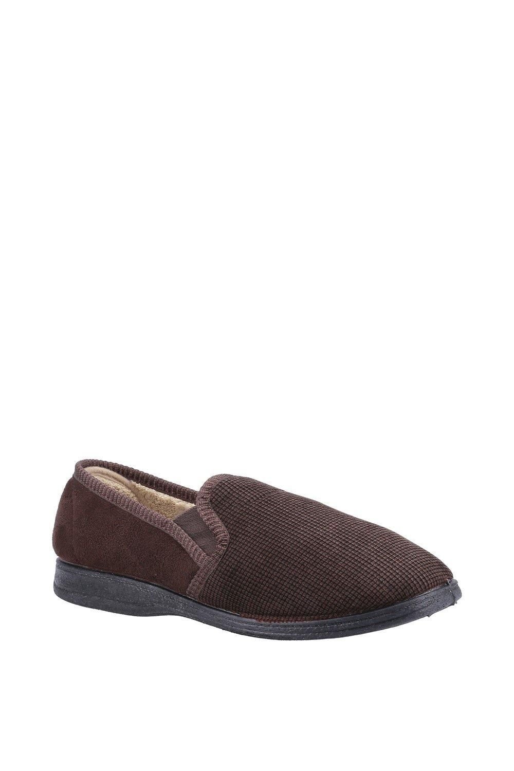 Fleet & Foster Fleet & Foster Men's Tim Twin Gusset Slipper in Brown - 2