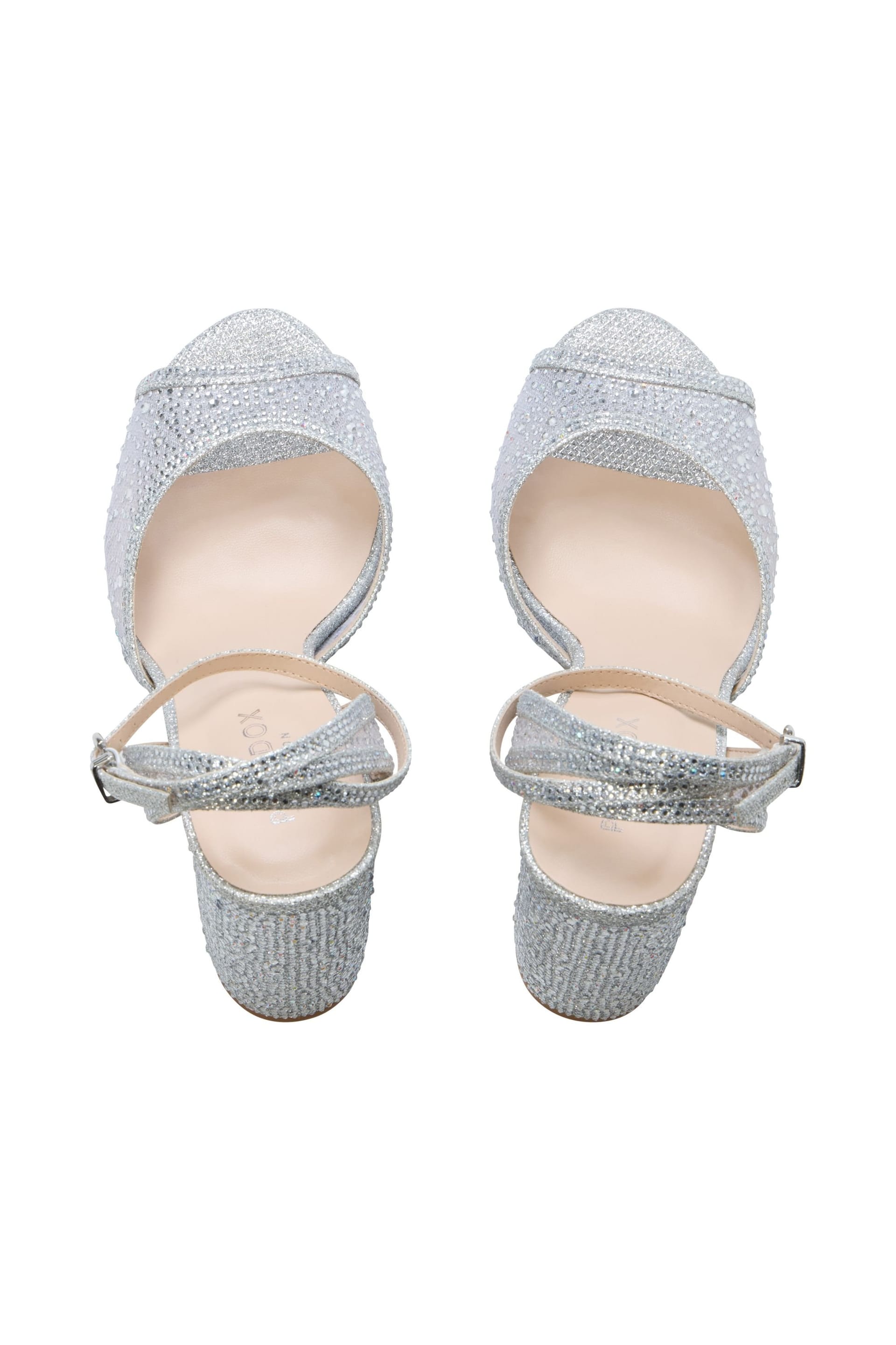 Paradox London Paradox London Women's Lysandra' Embellished Block Heel Platform Sandals in Silver - 4