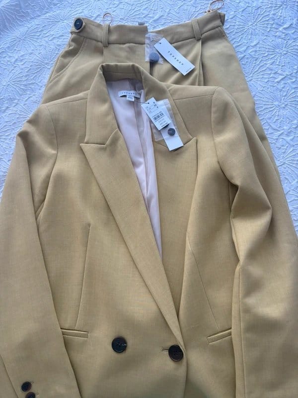 Topshop Mustard Blazer and Petite Trousers
