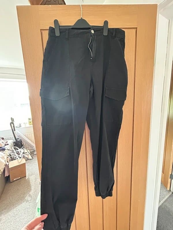 New Look New Look black denim cargo pants