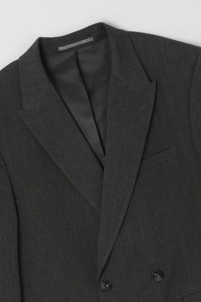 Burton Burton Men's Mid Grey Essential Double Breasted Blazer - 2
