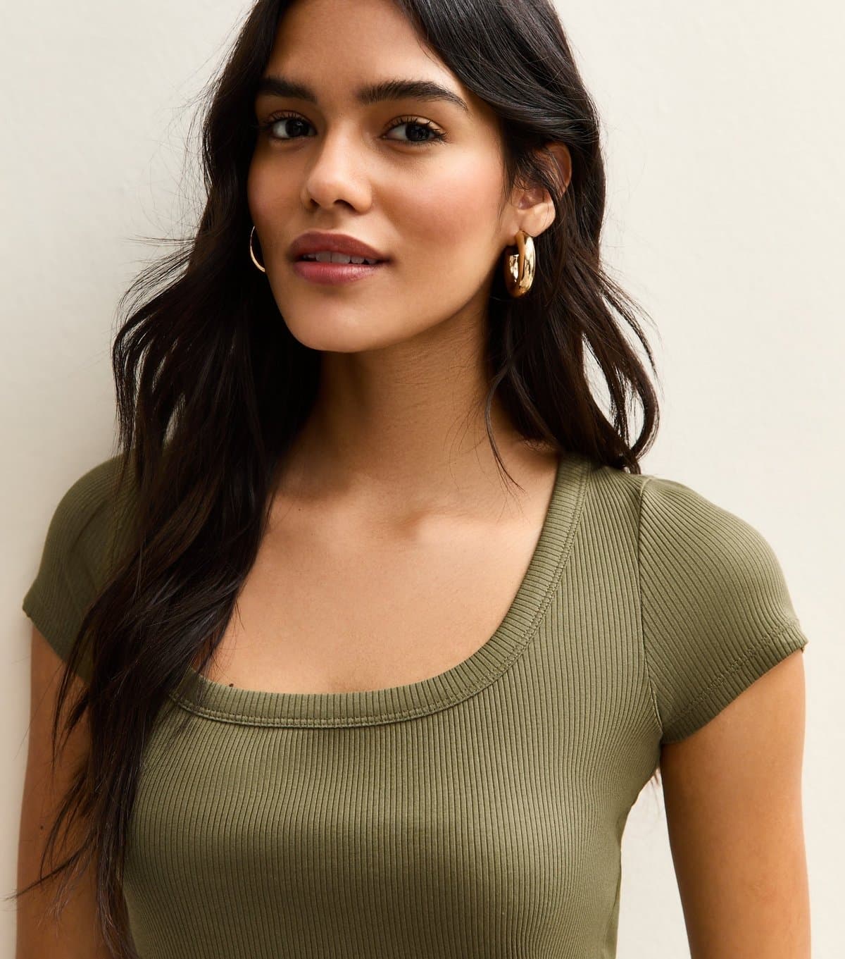 New Look Women's Green Square Neck Top New Look