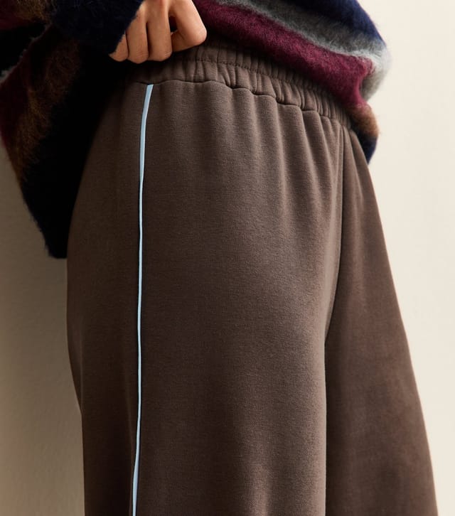 New Look Women's Dark Brown Side Stripe Wide Leg Joggers New Look - 3