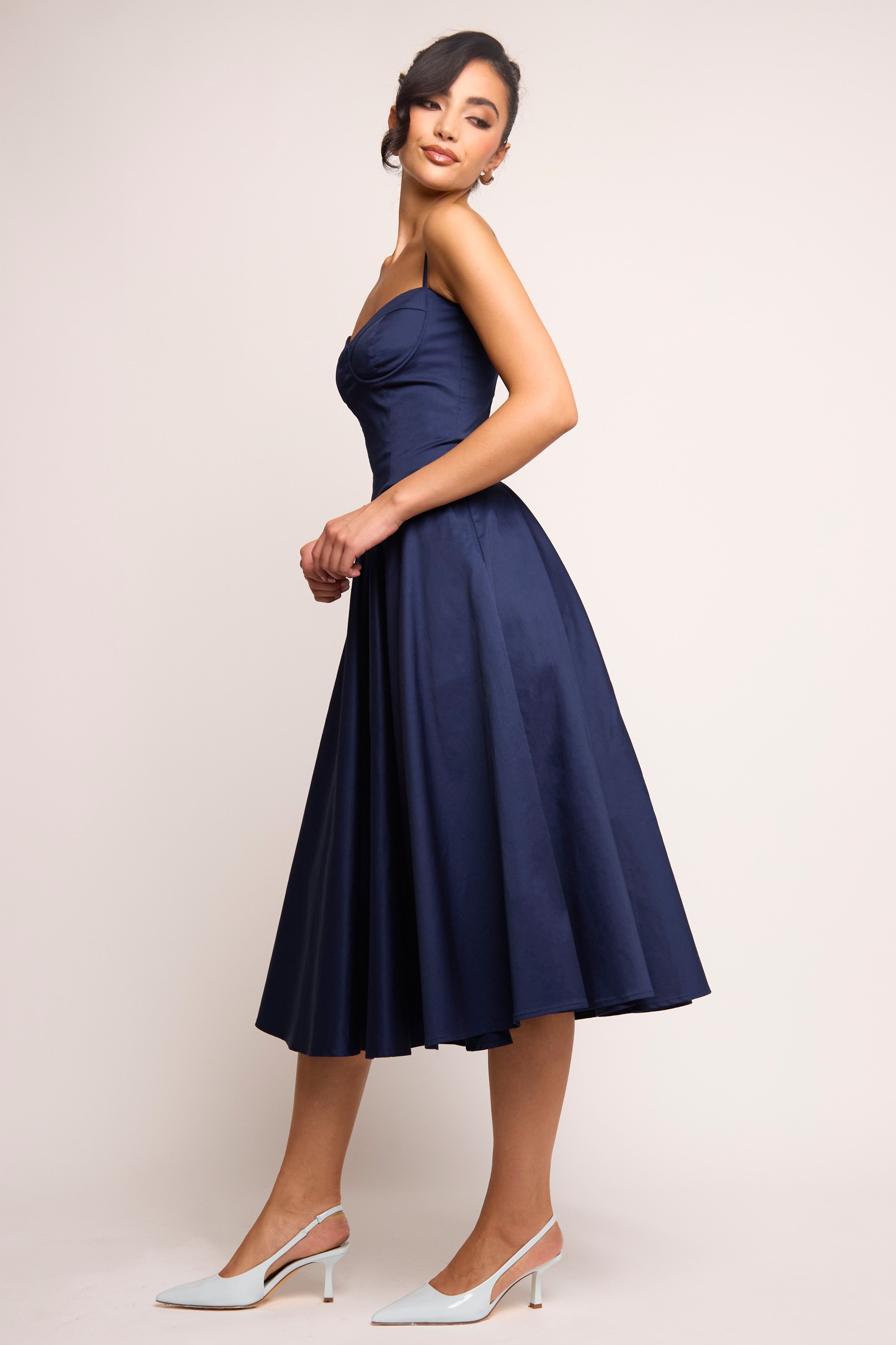 Jaded Rose Jaded Rose Women's Jade Navy Corset Midi Dress - 2