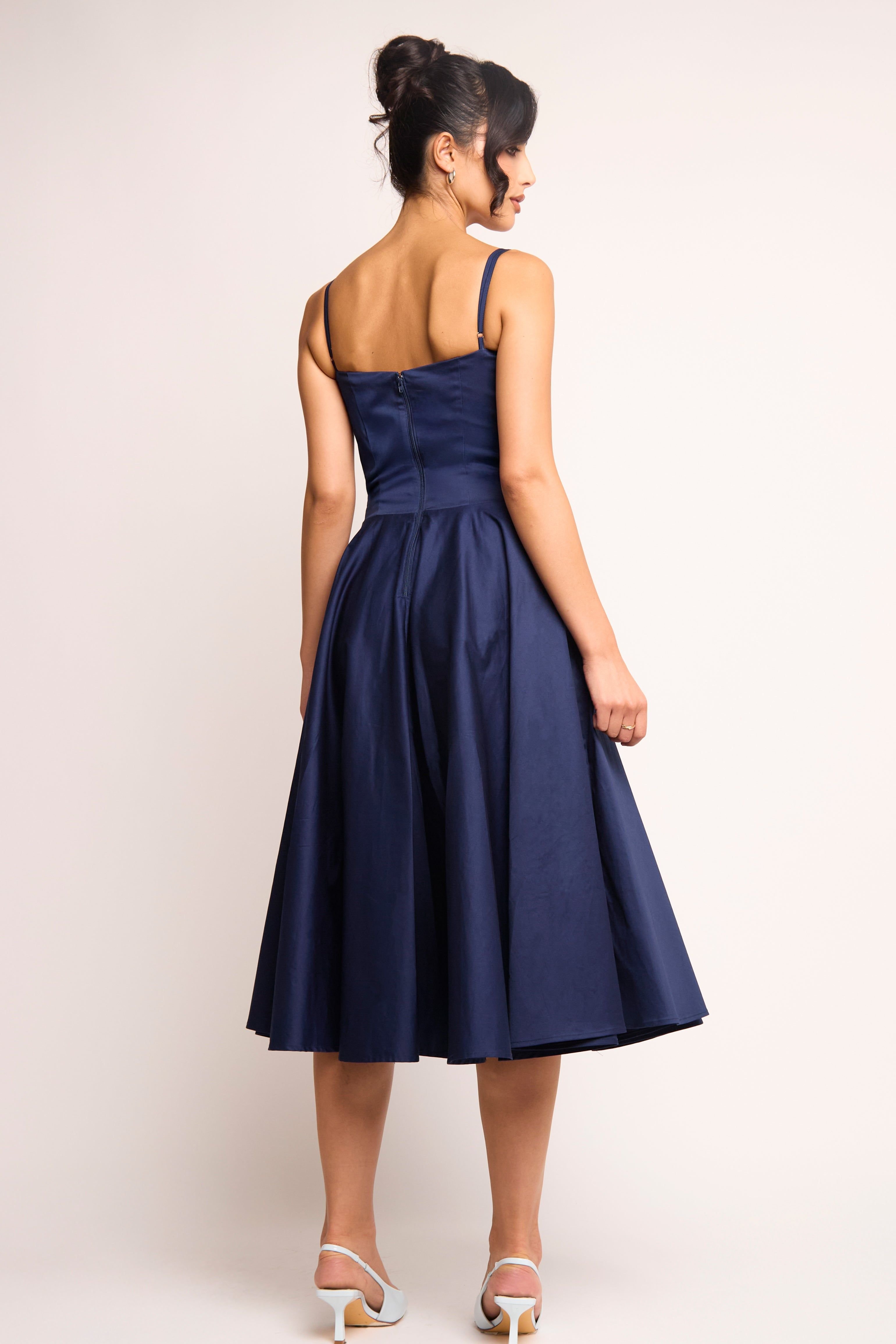 Jaded Rose Jaded Rose Women's Jade Navy Corset Midi Dress - 4