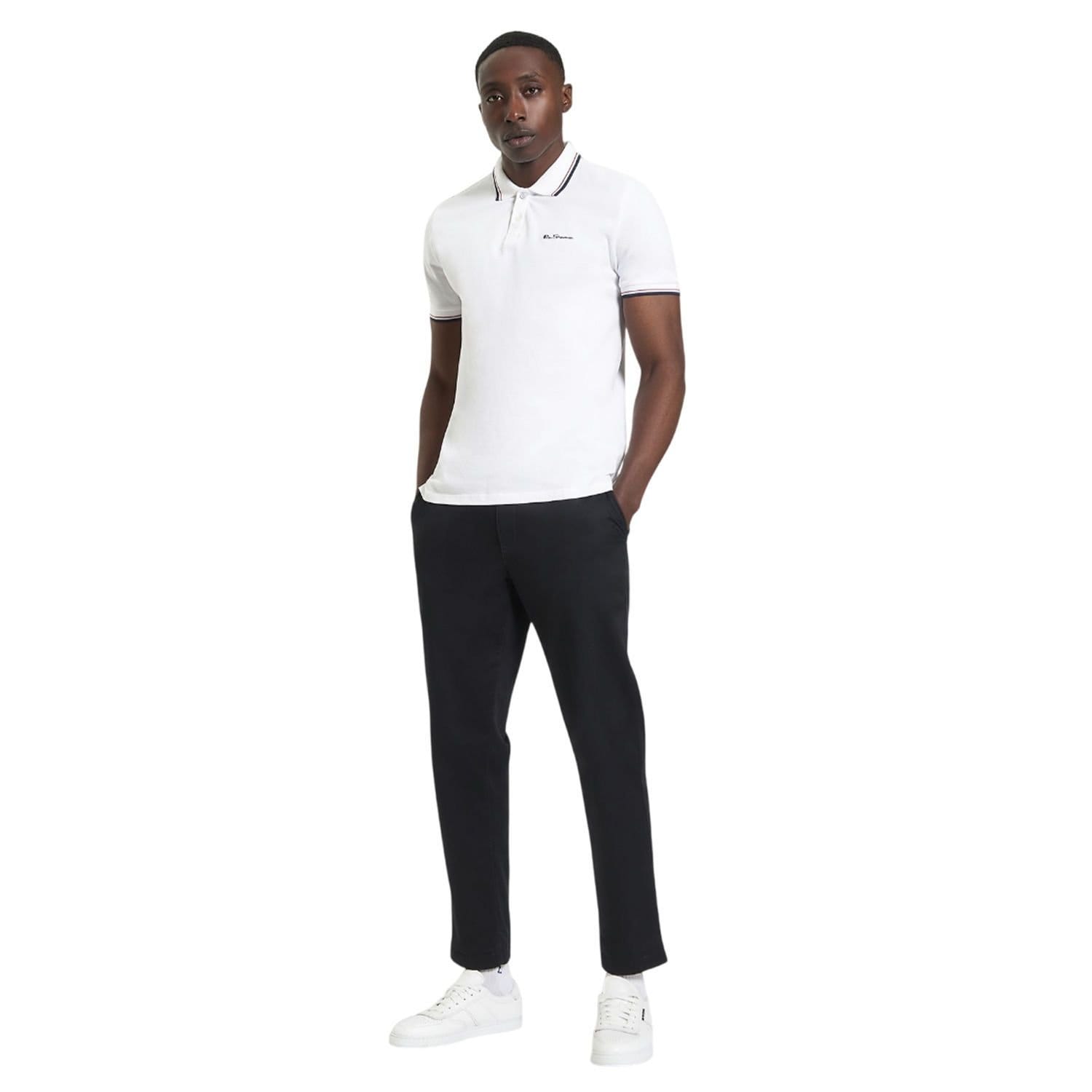 Ben Sherman Ben Sherman Men's Signature Pique Polo Shirt in White - 4