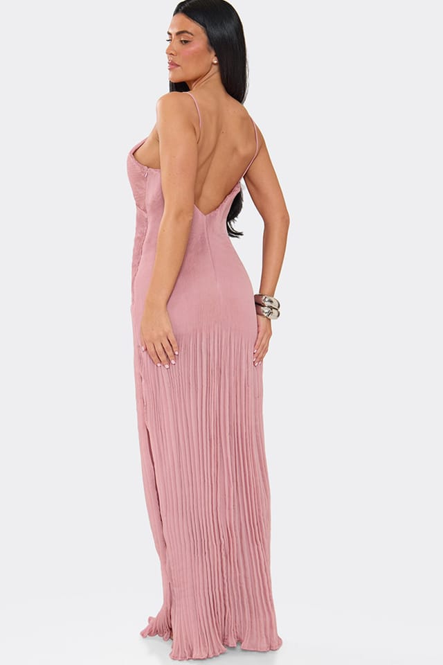 EGO EGO Women's Strappy Textured Maxi Dress in Dusty Pink - 2
