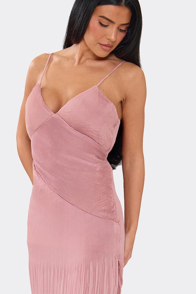 EGO EGO Women's Strappy Textured Maxi Dress in Dusty Pink - 3