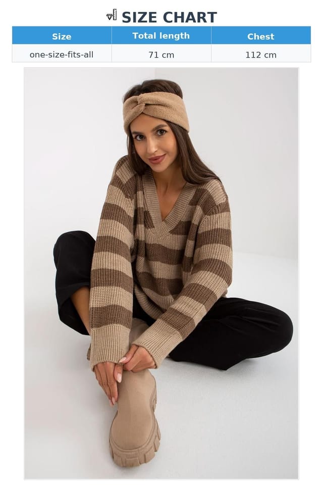 Love Lace Love Lace Women's Everyday Loose Long Sleeve Sweater in Beige - 3