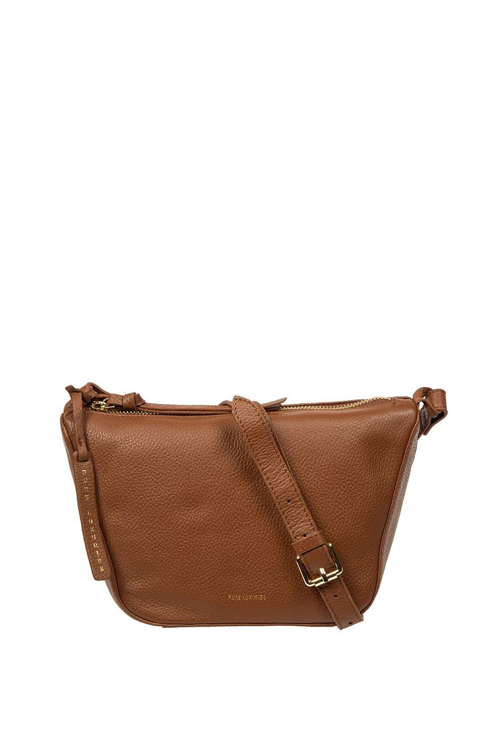 Pure Luxuries London Pure Luxuries London Women's 'Solene' Leather Cross Body Bag in Tan