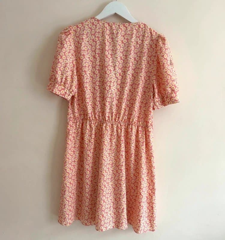 River Island 💖 River Island Pink Daisy Print Tea Dress UK 12 NWT Cottagecore Summer Floral Mini Dress