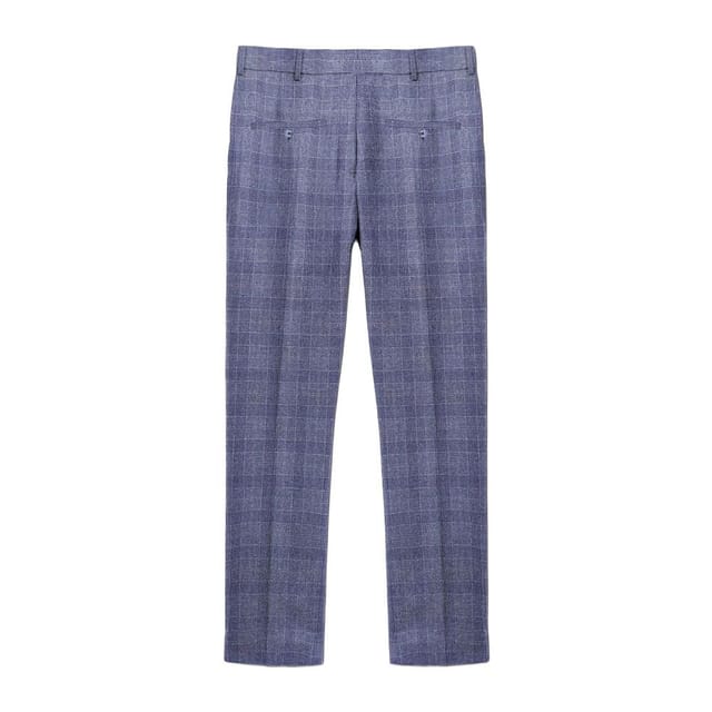 Lambretta Lambretta Men's Bradley Checked Suit Trousers in Light Grey - 2