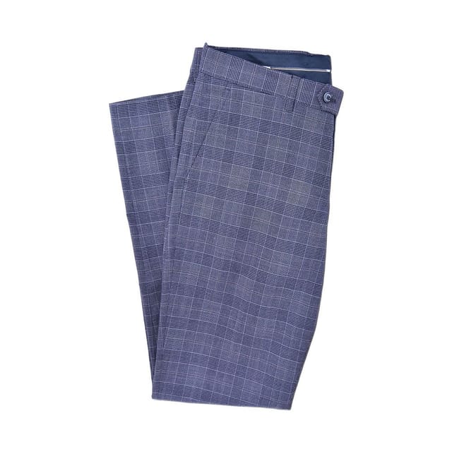 Lambretta Lambretta Men's Bradley Checked Suit Trousers in Light Grey - 3
