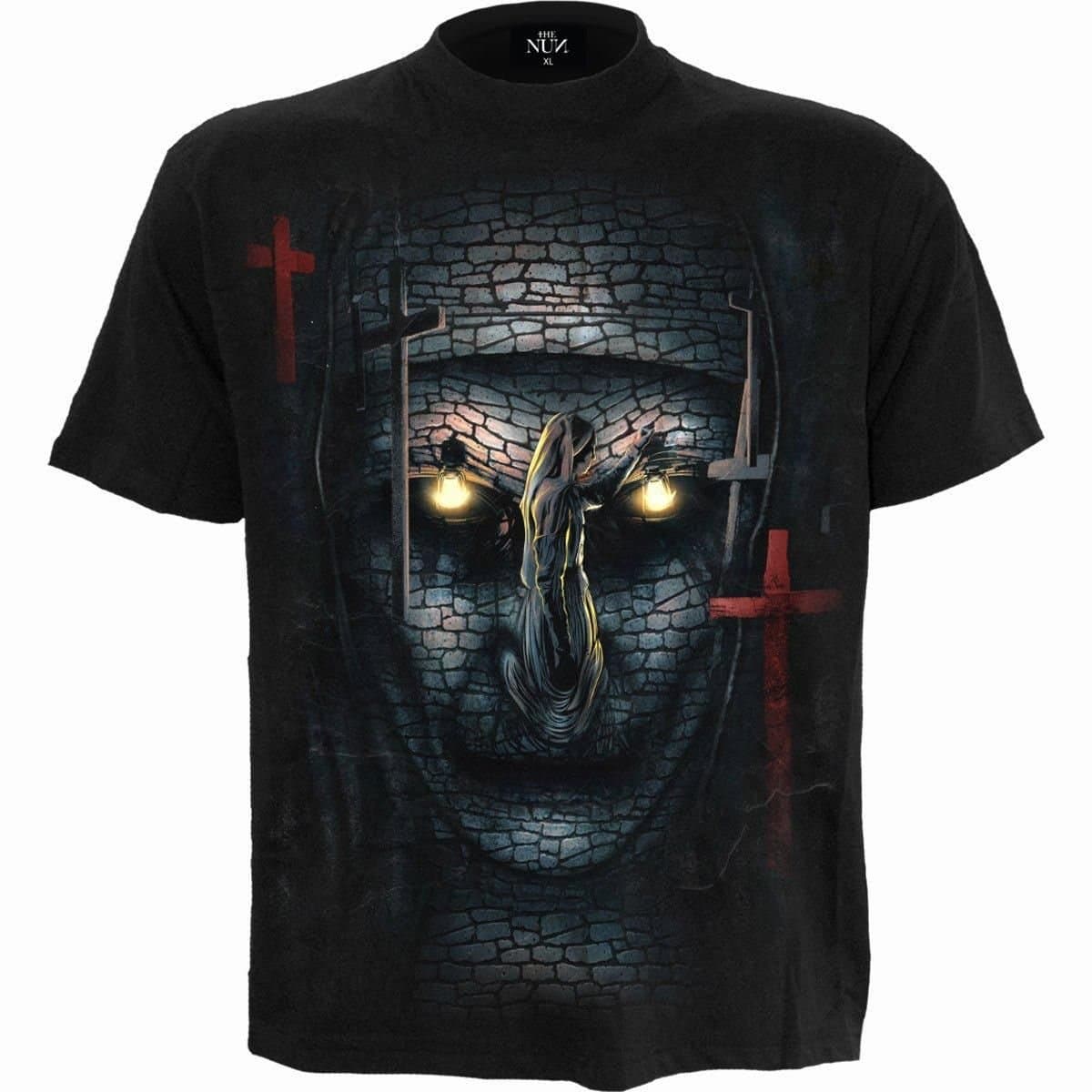 Spiral Spiral Men's THE NUN - SKULL ILLUSION - T-Shirt Black