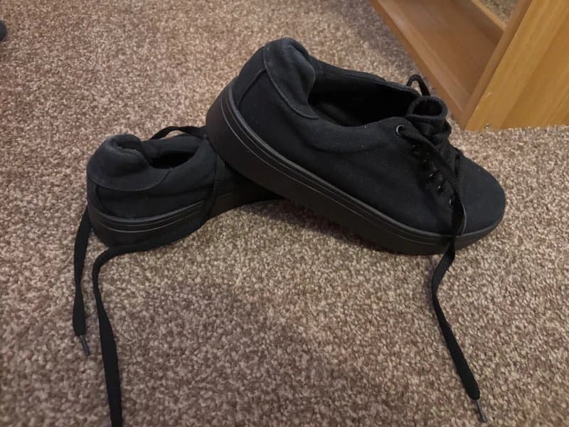 ASOS Women’s black lace up platform trainer/shoe