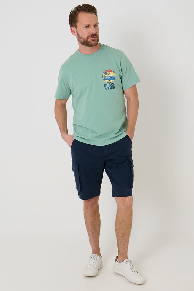 Saltwell Saltwell Men's Graphic Print Cotton T-Shirt in Light Green - 3