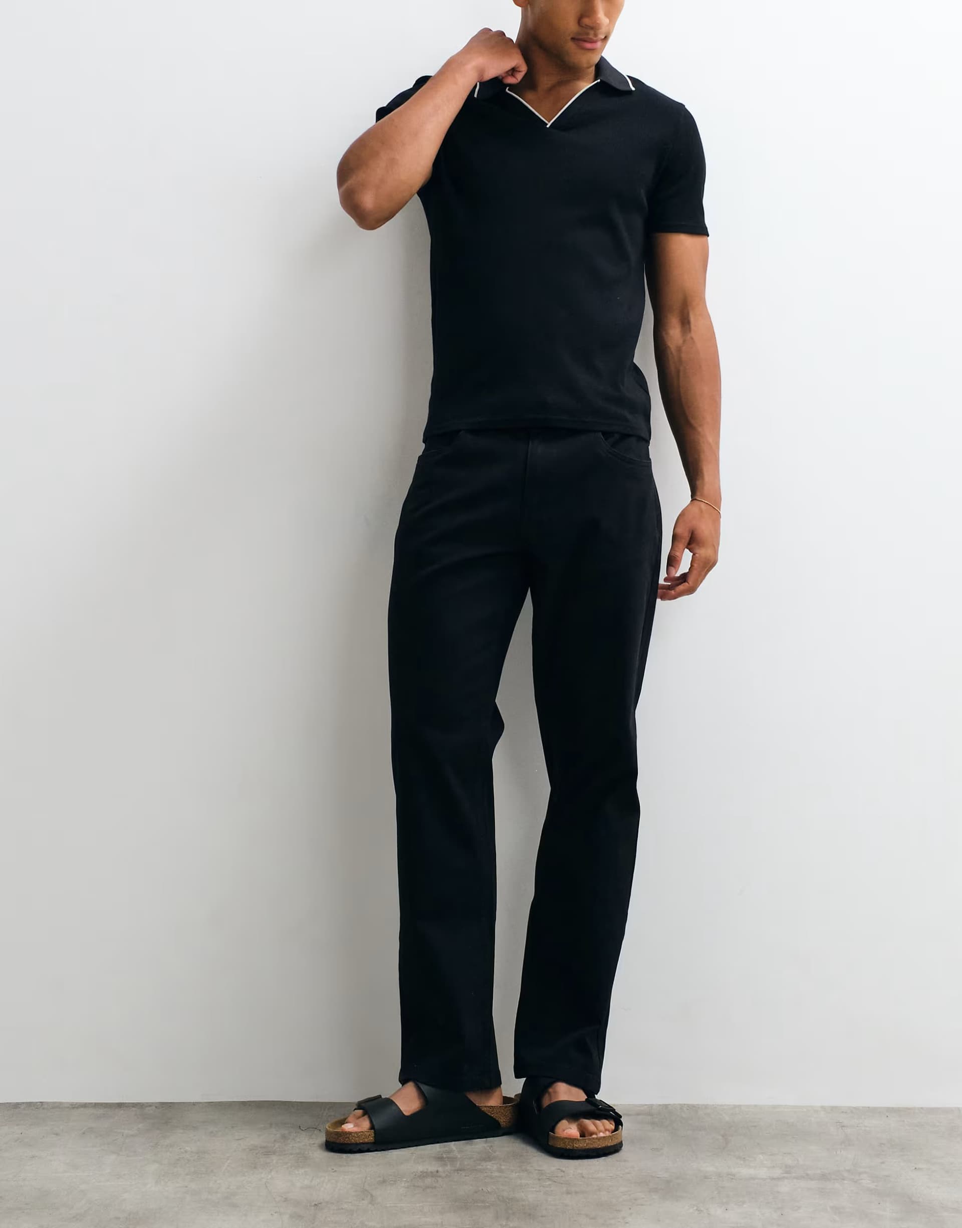 ASOS BLEND regular straight leg chino in black