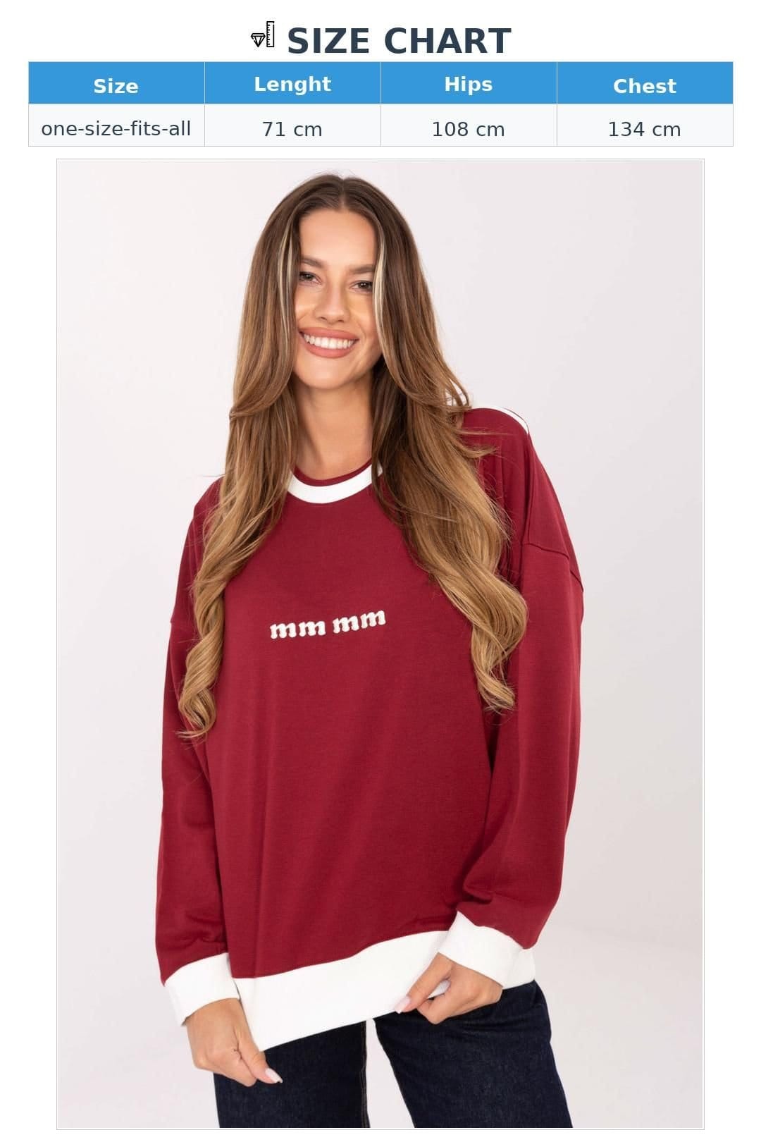Love Lace Love Lace Women's Embroidered Logo Casual Cotton Sweatshirt in Red - 4
