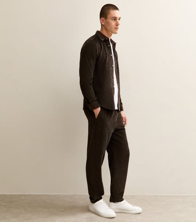 New Look Men's Brown Relaxed Pull On Drawstring Waist Corduroy Trousers New Look - 2